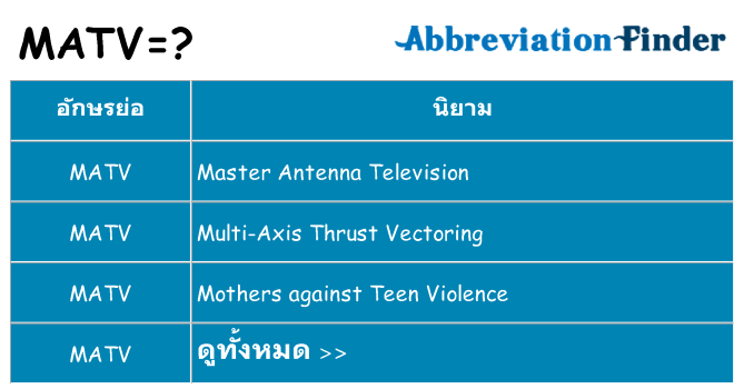 อะไรไม่ matv ถึง