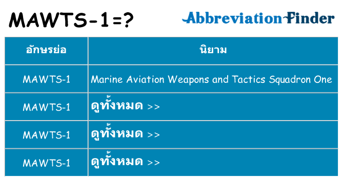 อะไรไม่ mawts-1 ถึง