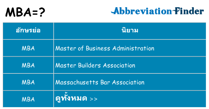 อะไรไม่ mba ถึง