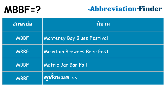 อะไรไม่ mbbf ถึง
