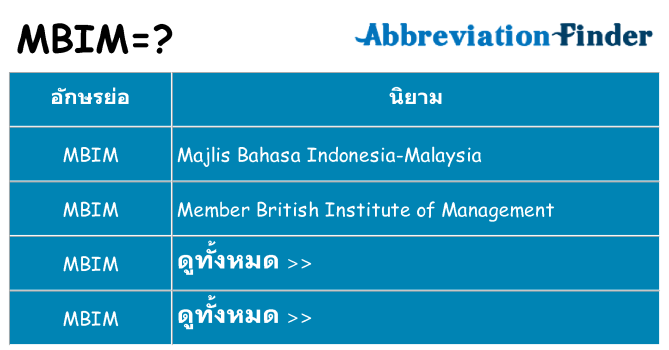 อะไรไม่ mbim ถึง