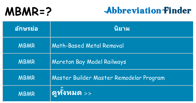 อะไรไม่ mbmr ถึง