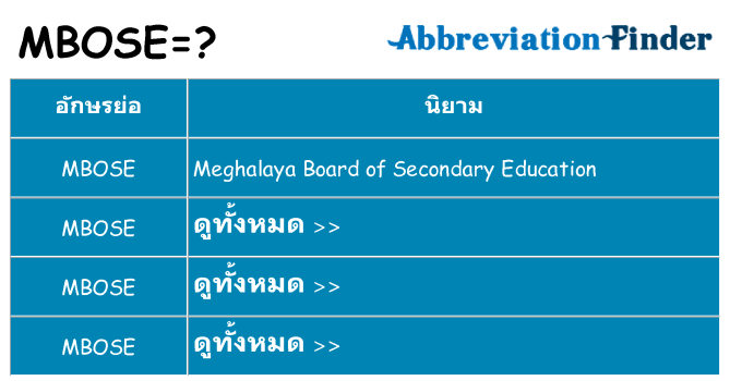 อะไรไม่ mbose ถึง