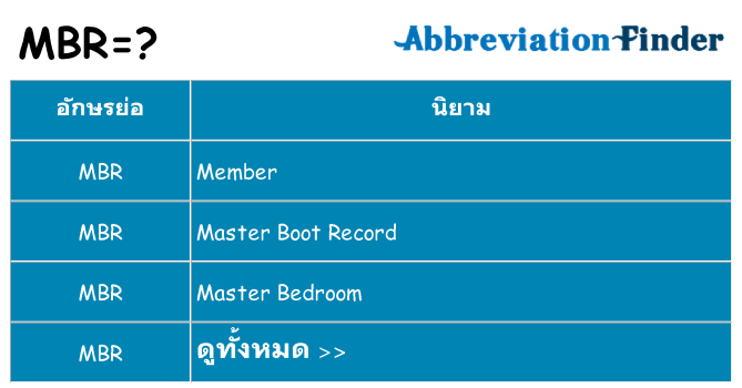 อะไรไม่ mbr ถึง