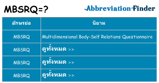 อะไรไม่ mbsrq ถึง