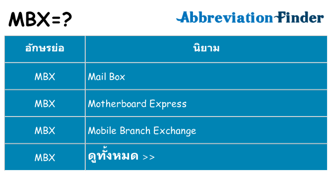 อะไรไม่ mbx ถึง