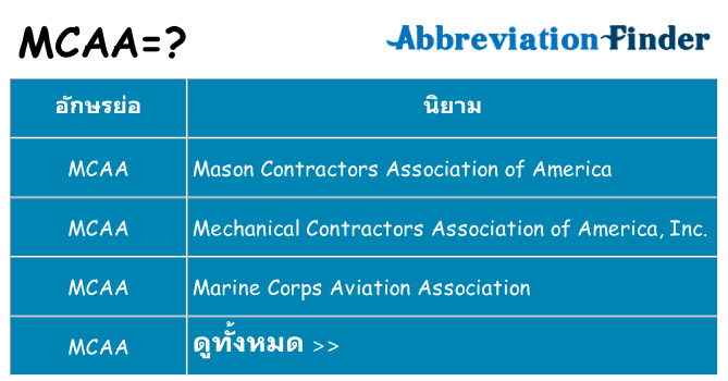 อะไรไม่ mcaa ถึง