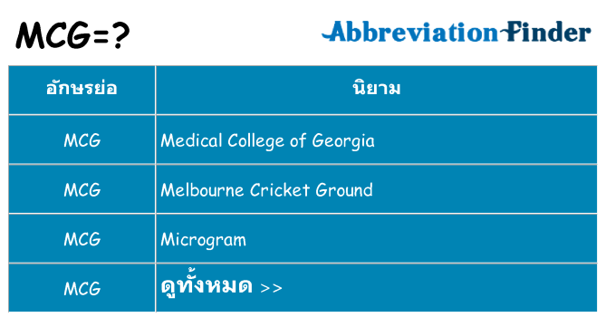 อะไรไม่ mcg ถึง