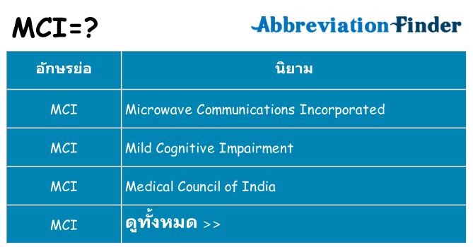 อะไรไม่ mci ถึง