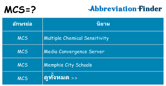 อะไรไม่ mcs ถึง