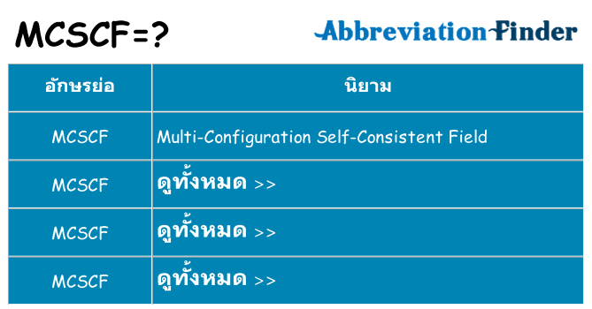 อะไรไม่ mcscf ถึง