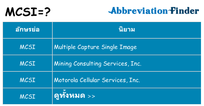 อะไรไม่ mcsi ถึง