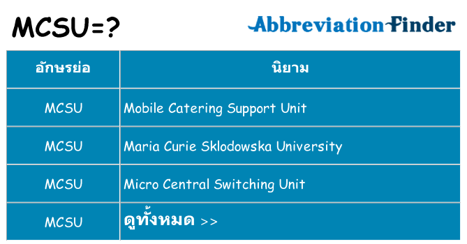 อะไรไม่ mcsu ถึง