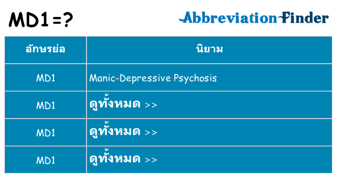 อะไรไม่ md1 ถึง