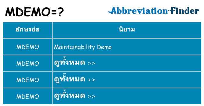 อะไรไม่ mdemo ถึง