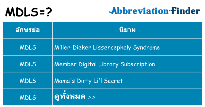 อะไรไม่ mdls ถึง
