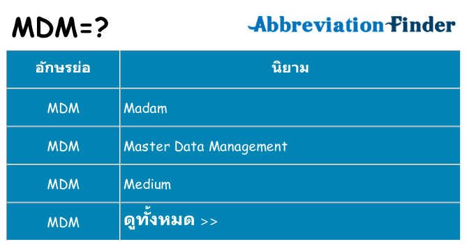 อะไรไม่ mdm ถึง