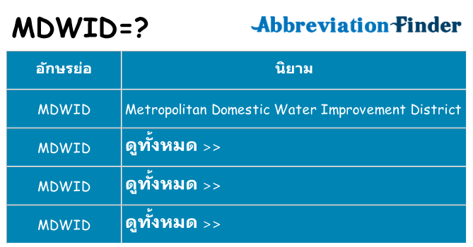 อะไรไม่ mdwid ถึง