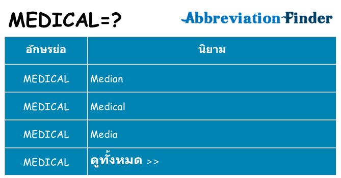 อะไรไม่ medical ถึง