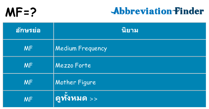 อะไรไม่ mf ถึง