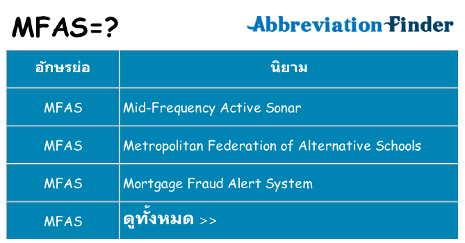 อะไรไม่ mfas ถึง