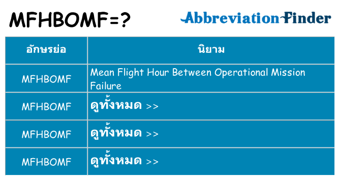 อะไรไม่ mfhbomf ถึง