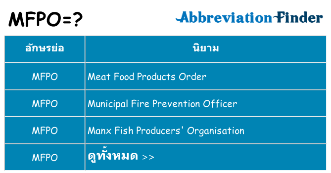 อะไรไม่ mfpo ถึง