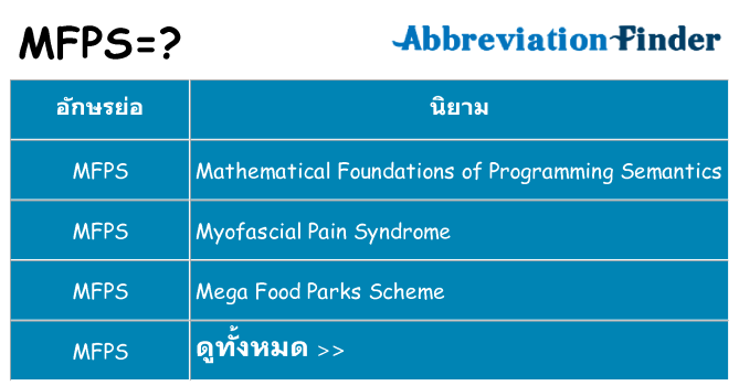 อะไรไม่ mfps ถึง