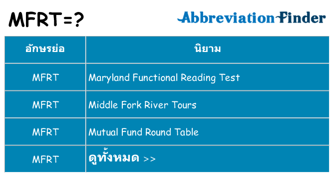 อะไรไม่ mfrt ถึง