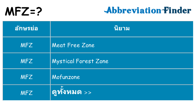 อะไรไม่ mfz ถึง