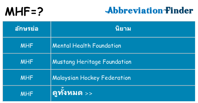 อะไรไม่ mhf ถึง