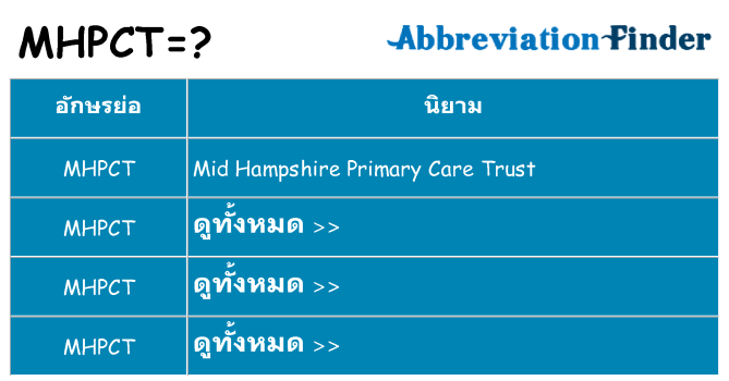 อะไรไม่ mhpct ถึง