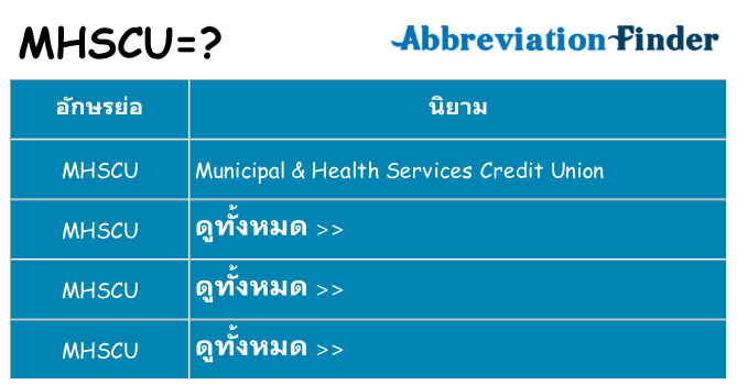 อะไรไม่ mhscu ถึง