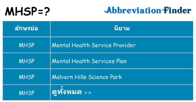 อะไรไม่ mhsp ถึง