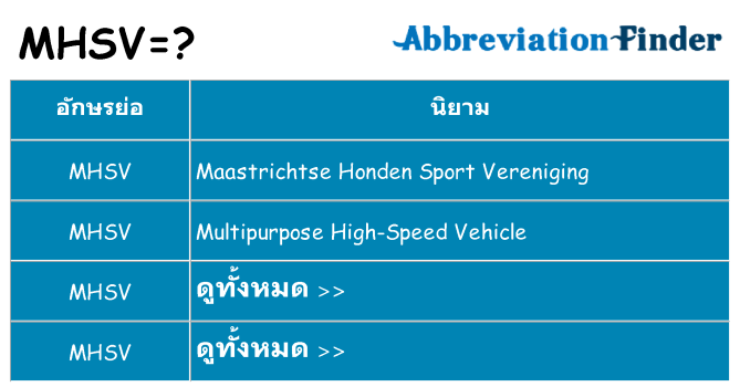 อะไรไม่ mhsv ถึง
