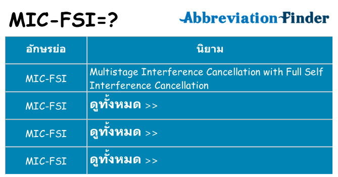 อะไรไม่ mic-fsi ถึง
