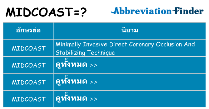 อะไรไม่ midcoast ถึง