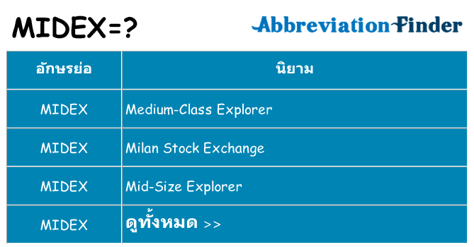 อะไรไม่ midex ถึง