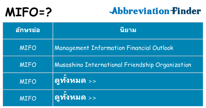 อะไรไม่ mifo ถึง