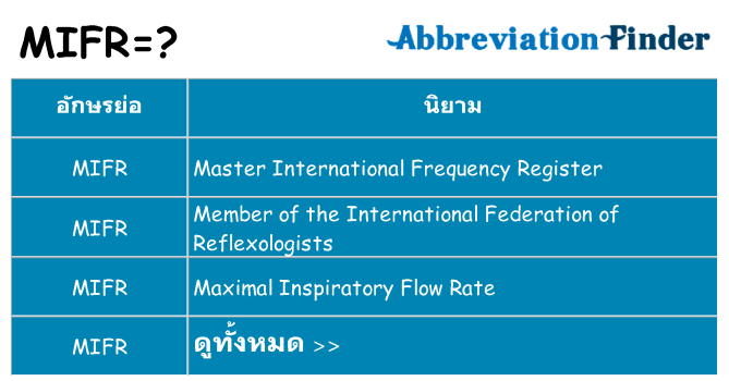 อะไรไม่ mifr ถึง