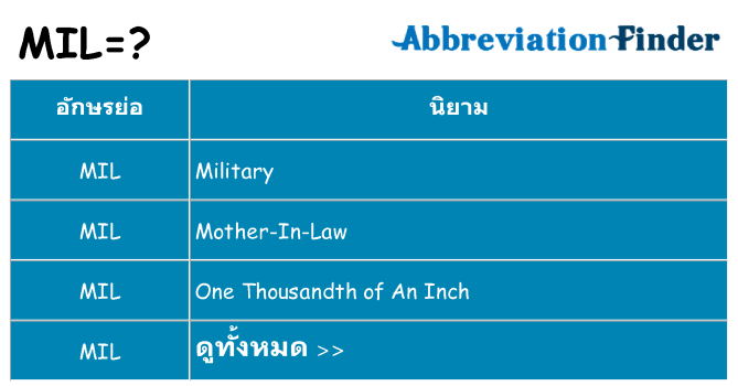 อะไรไม่ mil ถึง