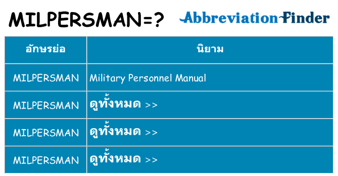 อะไรไม่ milpersman ถึง