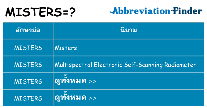 อะไรไม่ misters ถึง