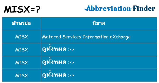 อะไรไม่ misx ถึง