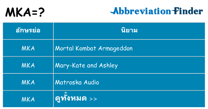 อะไรไม่ mka ถึง