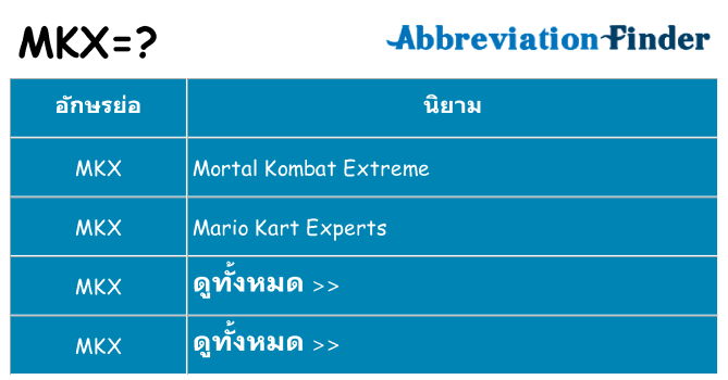 อะไรไม่ mkx ถึง