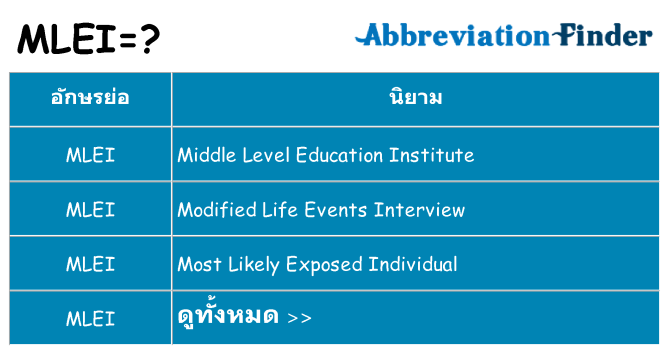 อะไรไม่ mlei ถึง