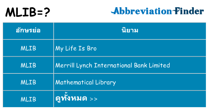 อะไรไม่ mlib ถึง