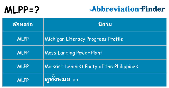 อะไรไม่ mlpp ถึง
