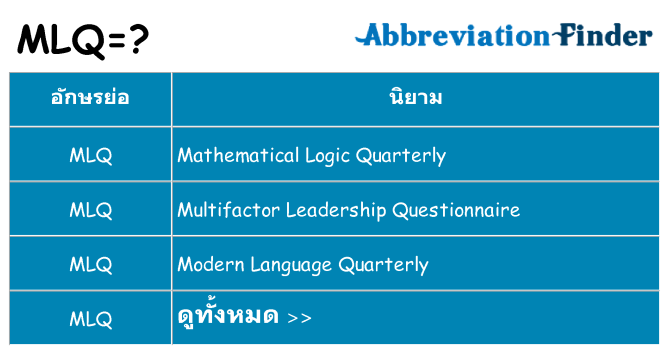 อะไรไม่ mlq ถึง